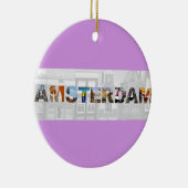 アムステルダムオランダカナルホームズトラベルフォト セラミックオーナメント (右)