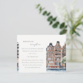 アムステルダムオランダカナルランドスケープウェディングレセプション エンクロージャーカード (スタンド正面)