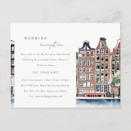 アムステルダムオランダカナルランドスケープウェディングレセプション エンクロージャーカード