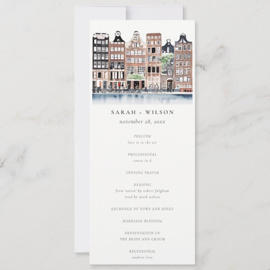 アムステルダムオランダカナルランドスケープ結婚式 プログラム (正面)