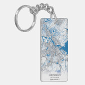 アムステルダムオランダシティマップトラベルシンプル キーホルダー (正面左)