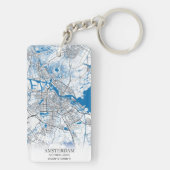 アムステルダムオランダシティマップトラベルシンプル キーホルダー (裏面)