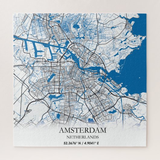アムステルダムオランダシティマップトラベルシンプル ジグソーパズル (縦)