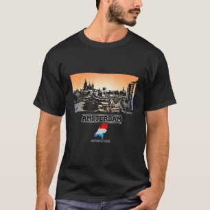 アムステルダムオランダスカイラインバケーションスーベリーチ Tシャツ