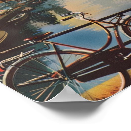 アムステルダムオランダズ有名ヴィンテージトラベルプレイス ポスター (角)