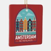 アムステルダムオランダトラベルアートヴィンテージ セラミックオーナメント (右)