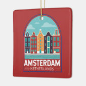 アムステルダムオランダトラベルアートヴィンテージ セラミックオーナメント (左)