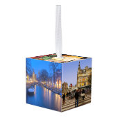 アムステルダムオランダトラベルフォトカスタム キューブオーナメント (裏面アングル)