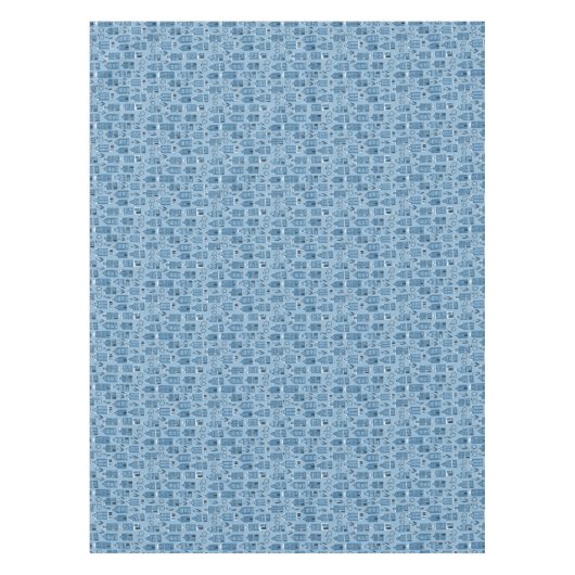 アムステルダムオランダハウスバイクチューリップ予測できなブルー テーブルクロス (正面)