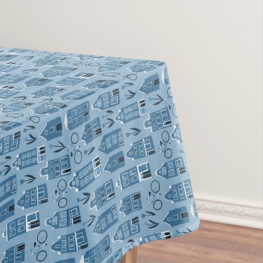 アムステルダムオランダハウスバイクチューリップ予測できなブルー テーブルクロス (インサイチュ)