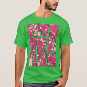 アムステルダムオランダブロッサムシティマップタイポグラフィ Tシャツ