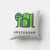 アムステルダムオランダホランドオランダグリーンシティ クッション (裏面)