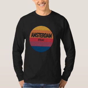アムステルダムオランダレトロサンセットスーベリア Tシャツ