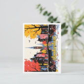 アムステルダムオランダヴィンテージトラベルイラストレーション ポストカード (スタンド正面)