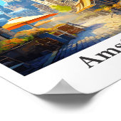 アムステルダムオランダヴィンテージトラベルポートレート ポスター (角)