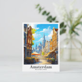 アムステルダムオランダヴィンテージトラベルポートレート ポストカード (スタンド正面)