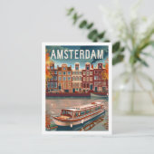 アムステルダムオランダヴィンテージ有名トラベルプレイス ポストカード (スタンド正面)