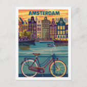 アムステルダムオランダヴィンテージ有名トラベルプレイス ポストカード (正面)
