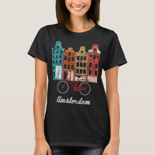 アムステルダムオランダ伝統ヨーロッパトラベルバイク Tシャツ