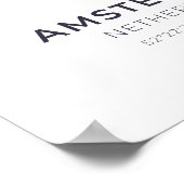 アムステルダムオランダ紫の丸の地図ポスター ポスター (角)