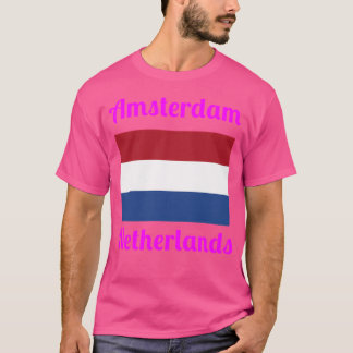 アムステルダムオランダ-スタイリッシュプリント Tシャツ