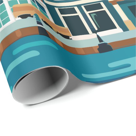 アムステルダムオランダ – テーマオランダアーキテクチャ ラッピングペーパー (ロールコーナー)