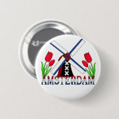 アムステルダムオランダ 缶バッジ (正面&裏面)