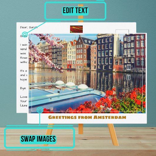 アムステルダムカナルアンドハウスボート ポストカード