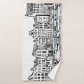 アムステルダムカナルオランダシティスケープイラストレーション バスタオル (バスタオル)