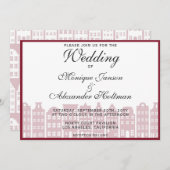 アムステルダムカナルハウシズオランダ結婚式招待状 招待状 (正面/裏面)