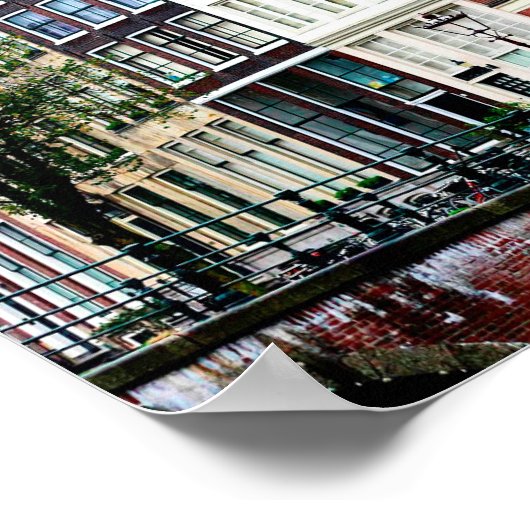 アムステルダムカナルハウシズ写真 ポスター (角)