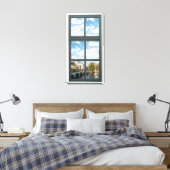 アムステルダムカナルハウスウィンドビュー キャンバスプリント (インサイチュ (寝室))