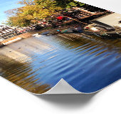 アムステルダムカナルハウスボーツ晩夏の写真 ポスター (角)