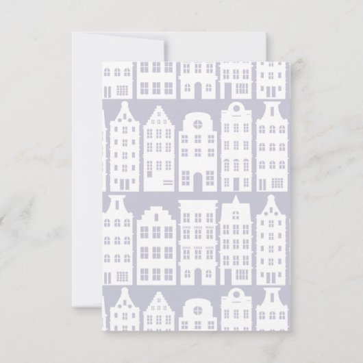 アムステルダムカナルハウズオランダ結婚ズ詳細カード 招待状 (裏面)