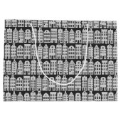 アムステルダムカナルローハウシズチャコールシルバーパターン ラージペーパーバッグ (裏面)