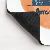 アムステルダムカラフルシティスカイラインウォーターカラーハートP マウスパッド (コーナー)