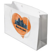 アムステルダムカラフルシティスカイラインウォーターカラーハートP ラージペーパーバッグ (裏面アングル)