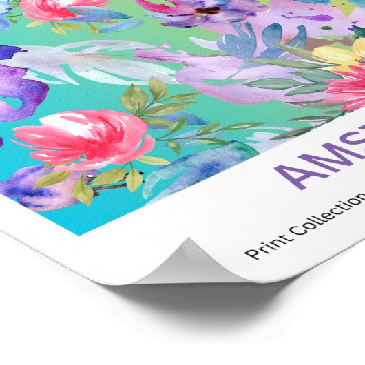 アムステルダムカラフルフラワーマーケットポスター ポスター (角)