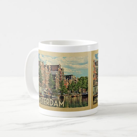 アムステルダムコーヒーマグオランダヴィンテージ コーヒーマグカップ (正面左)