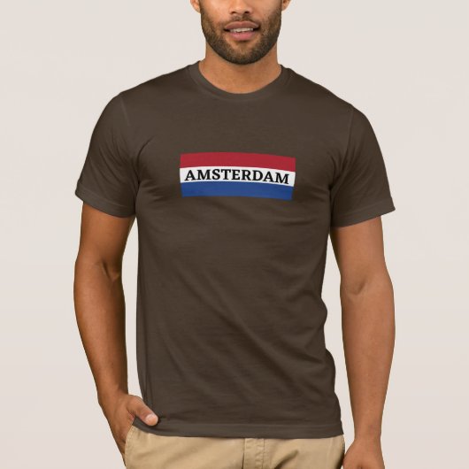 アムステルダムシティオランダ国旗Tシャツ Tシャツ (正面)