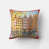 アムステルダムシティカナルオータムカラフル装飾用クッション クッション (裏面)
