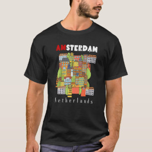 アムステルダムシティグラフィックオランダホランドアムステ Tシャツ