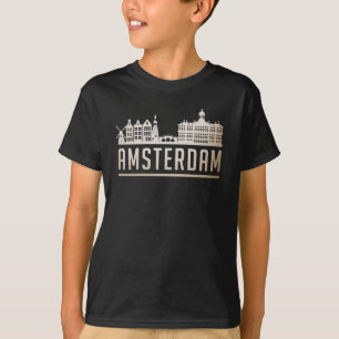 アムステルダムシティスケープおもしろいスカイラインギフトアイディア Tシャツ