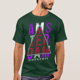 アムステルダムシティタイポグラフィオランダオランダ Tシャツ