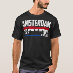アムステルダムスカイラインオランダ観光客バケーションギフト Tシャツ