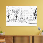アムステルダムスケッチグラフィックアート キャンバスプリント (インサイチュ (リビング))