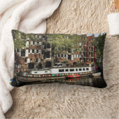 アムステルダムスーベニアルカナルバージメモリーズ ランバークッション (ブランケット)