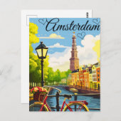 アムステルダムトラベルポストカーアート,オランダポストカー ポストカード (正面/裏面)