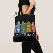 アムステルダムハウスオランダヴィレッジカラフル トートバッグ (クローズアップ)