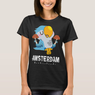 アムステルダムパラケートマッシュルームホランドオランダ Tシャツ